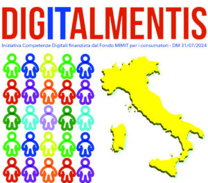 Logo ufficiale Digitalmentis 2025, iniziativa MIMIT per rafforzare le competenze digitali dei consumatori